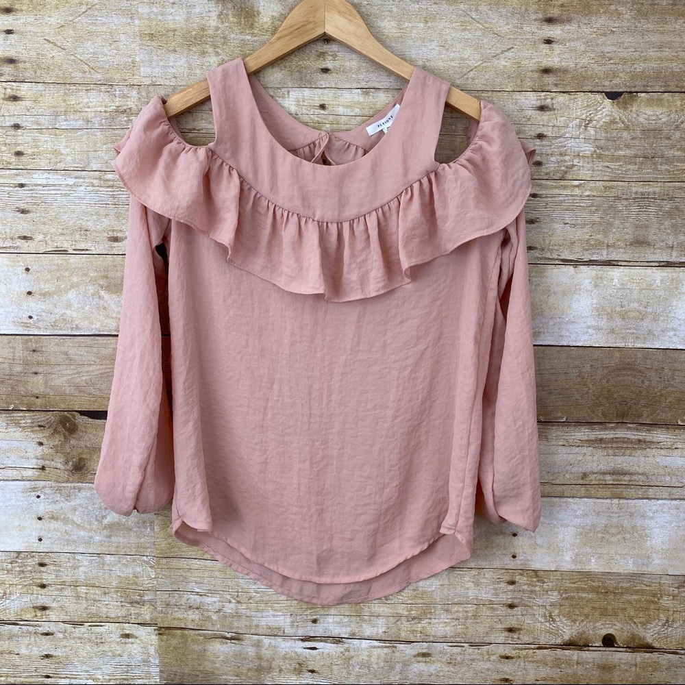 NWT Pleione Pink Off Shoulder Long Sleeve Blouse - Picture 1 of 6